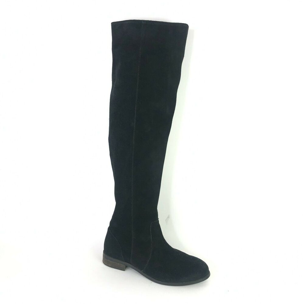 Seychelles Women's 8 Over the Knee Boot Herd Black Suede OTK Side Zip‎